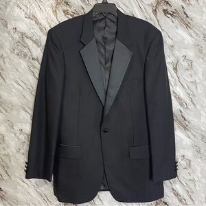 Versini Tuxedo Jacket Mens 42L Wool Black one Button Excellent